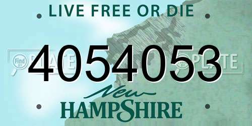 4054053 New Hampshire License Plate