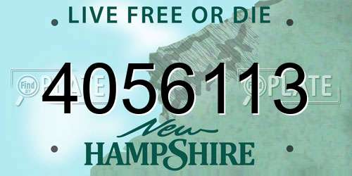 4056113 New Hampshire License Plate