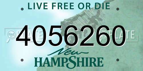 4056260 New Hampshire License Plate