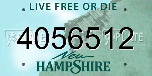 4056512 New Hampshire License Plate