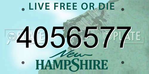 4056577 New Hampshire License Plate