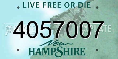 4057007 New Hampshire License Plate