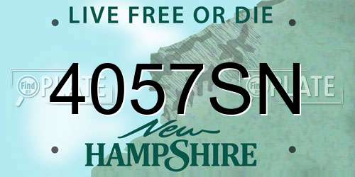 4057SN New Hampshire License Plate