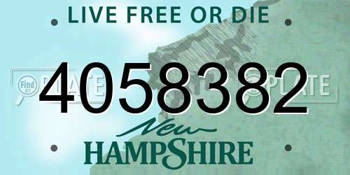 4058382 New Hampshire License Plate