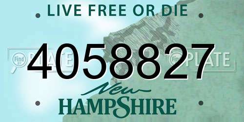 4058827 New Hampshire License Plate