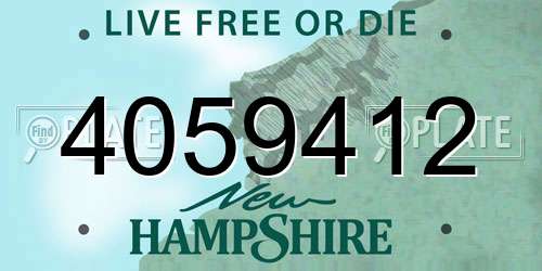 4059412 New Hampshire License Plate