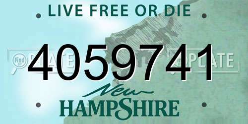 4059741 New Hampshire License Plate