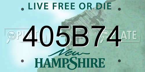 405B74 New Hampshire License Plate
