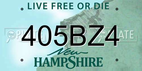 405BZ4 New Hampshire License Plate