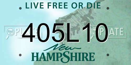 405L10 New Hampshire License Plate
