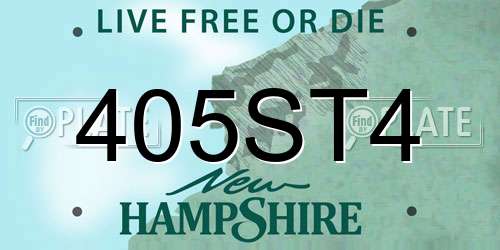 405ST4 New Hampshire License Plate
