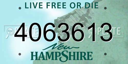 4063613 New Hampshire License Plate