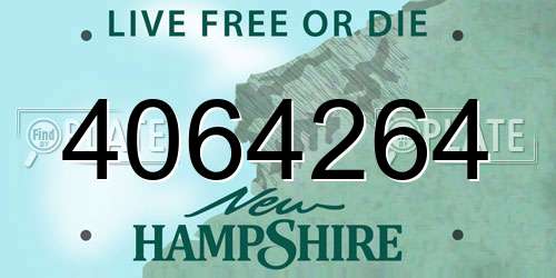4064264 New Hampshire License Plate