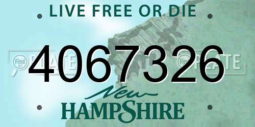4067326 New Hampshire License Plate