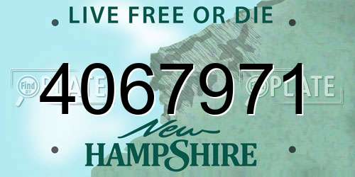 4067971 New Hampshire License Plate
