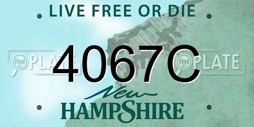 4067C New Hampshire License Plate
