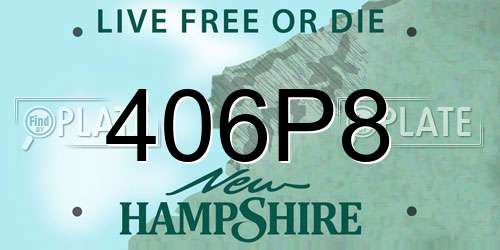406P8 New Hampshire License Plate