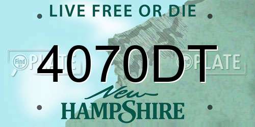 4070DT New Hampshire License Plate