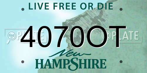4070OT New Hampshire License Plate