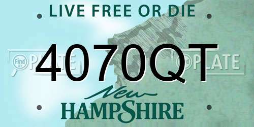 4070QT New Hampshire License Plate