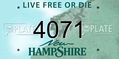 4071 New Hampshire License Plate