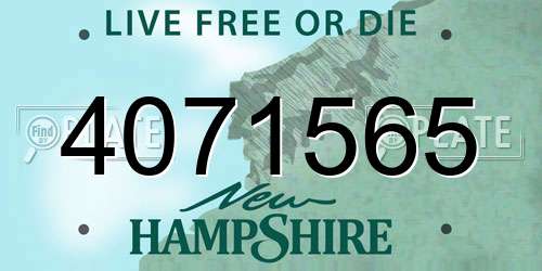 4071565 New Hampshire License Plate