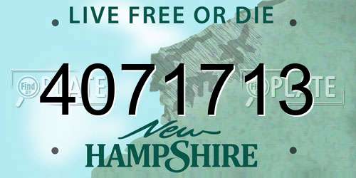 4071713 New Hampshire License Plate