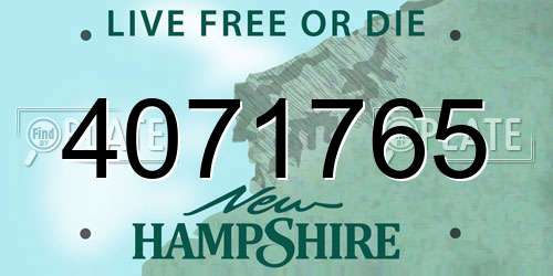 4071765 New Hampshire License Plate
