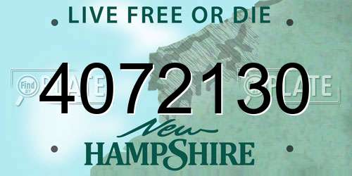 4072130 New Hampshire License Plate