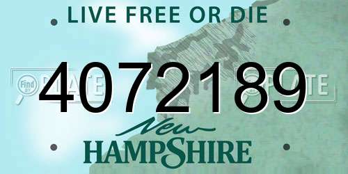 4072189 New Hampshire License Plate