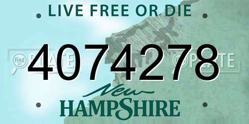 4074278 New Hampshire License Plate