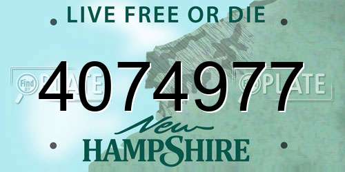 4074977 New Hampshire License Plate