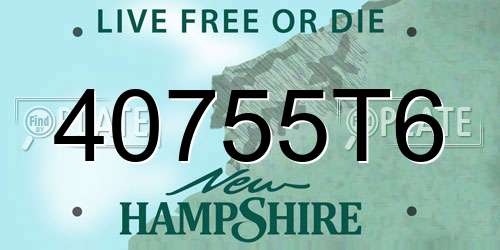 40755T6 New Hampshire License Plate