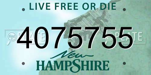 4075755 New Hampshire License Plate