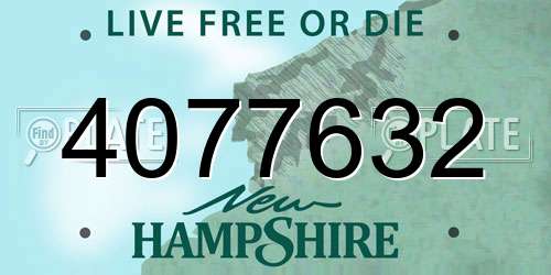 4077632 New Hampshire License Plate