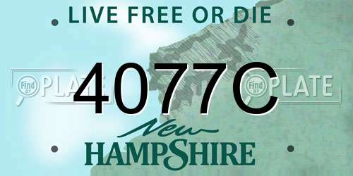 4077C New Hampshire License Plate