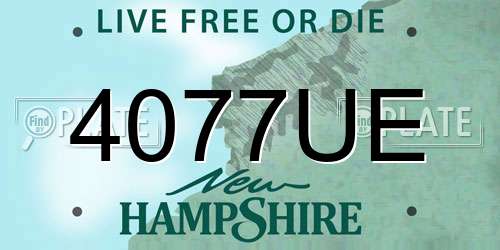 4077UE New Hampshire License Plate