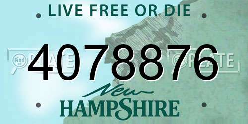 4078876 New Hampshire License Plate