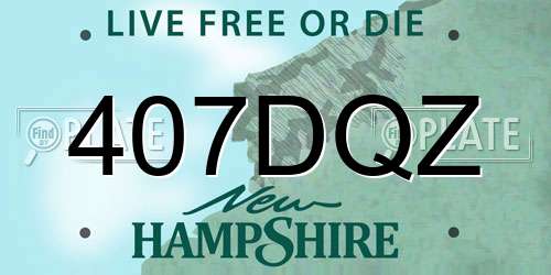 407DQZ New Hampshire License Plate
