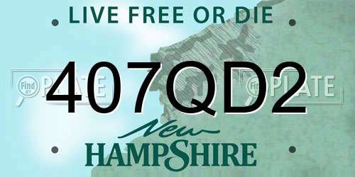 407QD2 New Hampshire License Plate