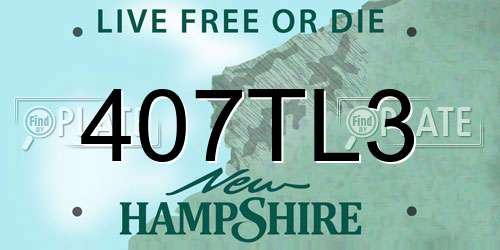 407TL3 New Hampshire License Plate