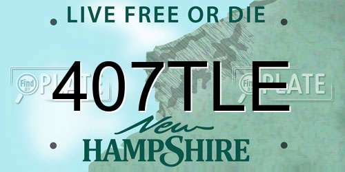 407TLE New Hampshire License Plate