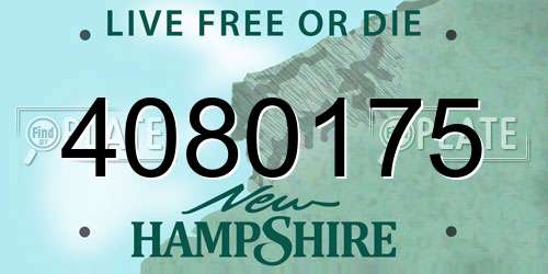 4080175 New Hampshire License Plate