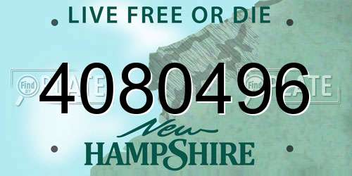 4080496 New Hampshire License Plate