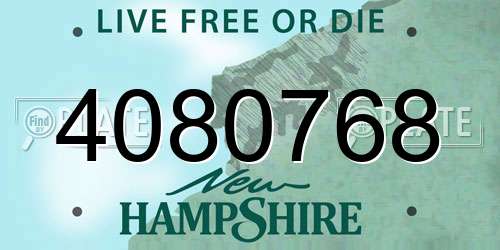 4080768 New Hampshire License Plate
