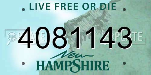 4081143 New Hampshire License Plate