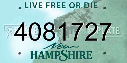 4081727 New Hampshire License Plate