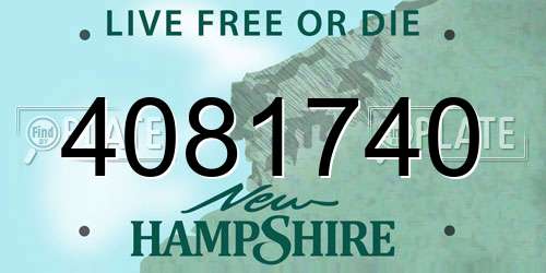 4081740 New Hampshire License Plate