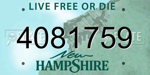4081759 New Hampshire License Plate