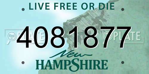 4081877 New Hampshire License Plate